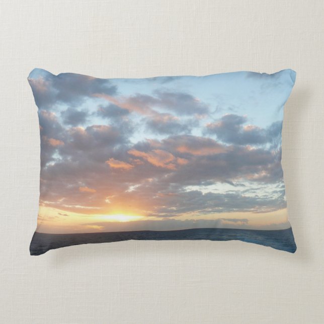 Sunrise at Sea I Pastel Seascape Accent Pillow (Front)