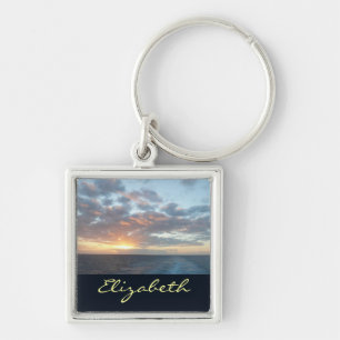 Sunrise at Sea I Pastel Seascape Keychain
