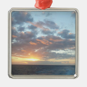 Sunrise at Sea I Pastel Seascape Metal Ornament