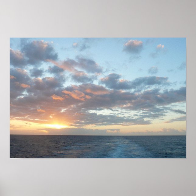 Sunrise at Sea I Pastel Seascape Poster (Front)