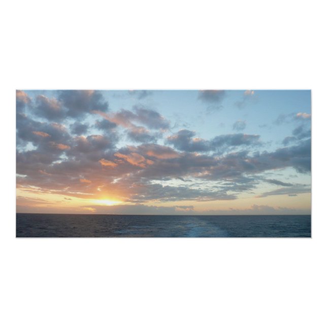Sunrise at Sea I Pastel Seascape Poster (Front)