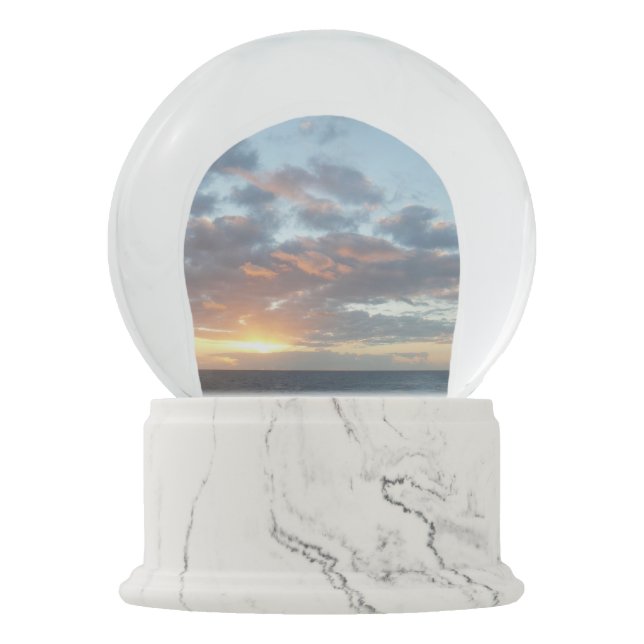 Sunrise at Sea I Pastel Seascape Snow Globe (Front)