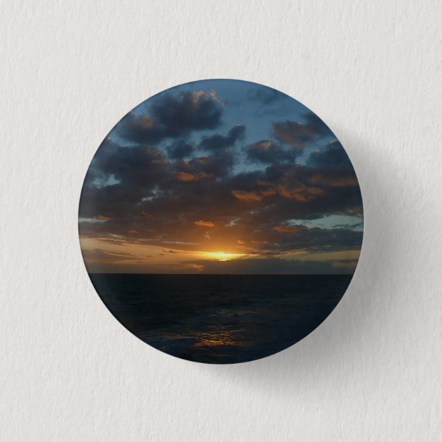 Sunrise at Sea II Ocean Seascape 1 Inch Round Button (Front)