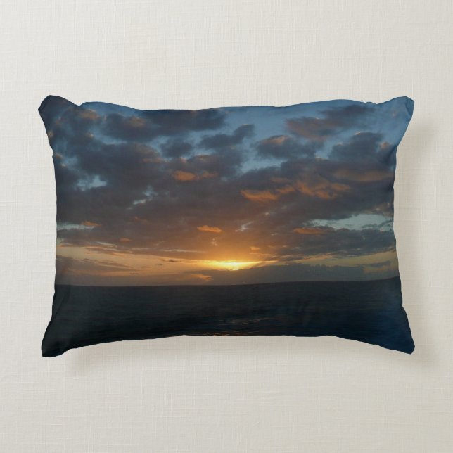 Sunrise at Sea II Ocean Seascape Decorative Pillow (Front)