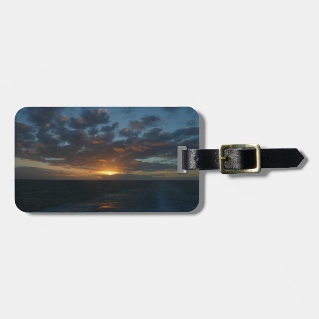 Sunrise at Sea II Ocean Seascape Luggage Tag (Front Horizontal)