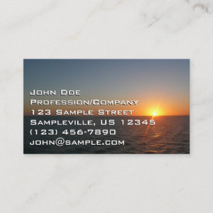Sunrise at Sea III Ocean Horizon Seascape Business Card