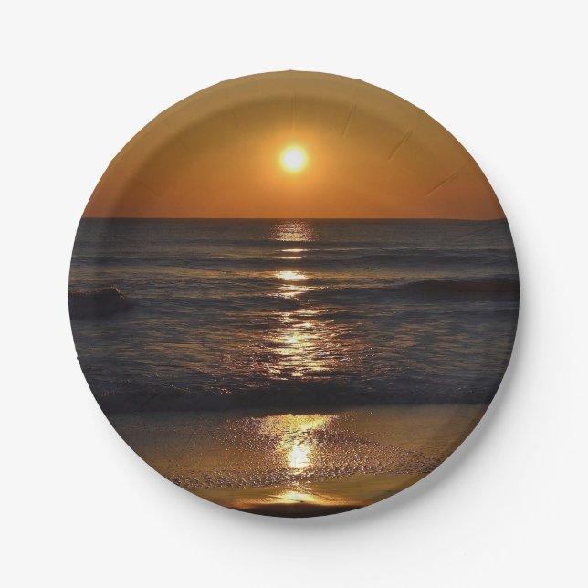 Sunrise at the Beach by Shirley Taylor Paper Plate (Front)