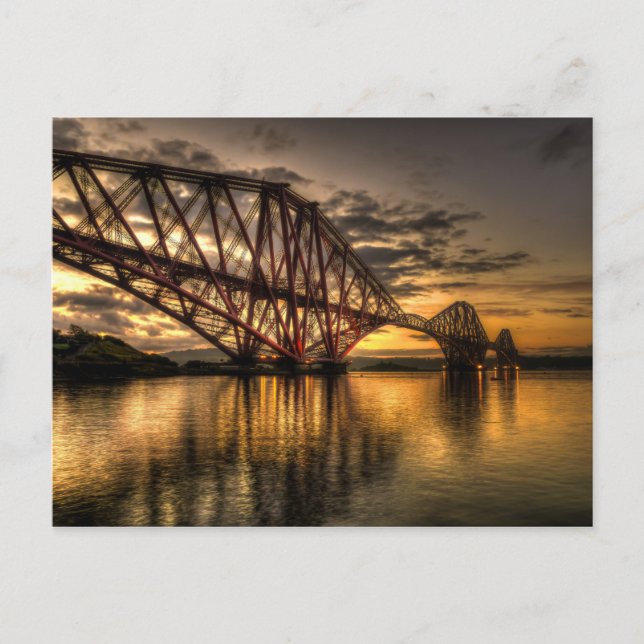 Sunrise at the Forth Rail Bridge Postcard (Front)