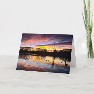 Sunrise at the Lake, Leighton Buzzard (6353) Card