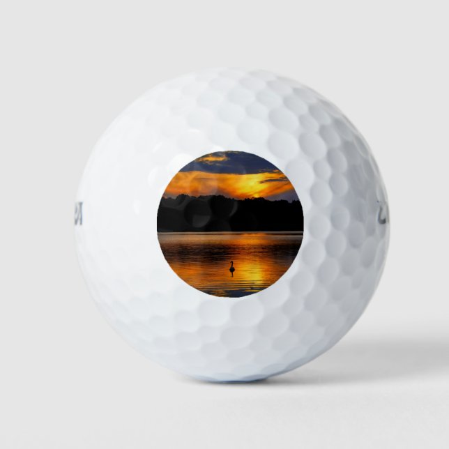 Sunrise at the lake, scenic photograph, golf balls (Front)