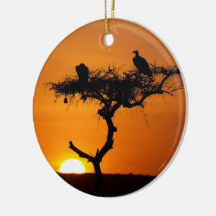 Sunrise at the Masai Mara, Kenya Ceramic Ornament