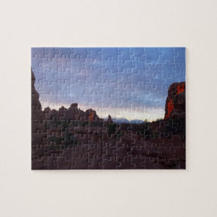 Sunrise at the Windows Trail in Arches Jigsaw Puzzle