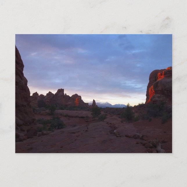Sunrise at the Windows Trail in Arches Postcard (Front)