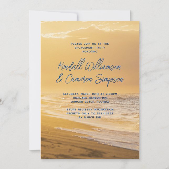 Sunrise Beach Engagement Party Invitation (Front)
