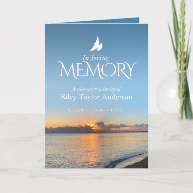 Sunrise beach funeral celebration of life service program (Front)