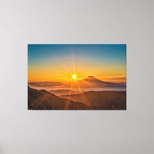 Sunrise between the hills canvas print