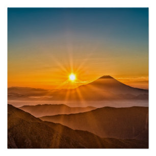 Sunrise between the hills poster