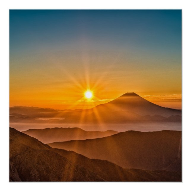 Sunrise between the hills poster (Front)