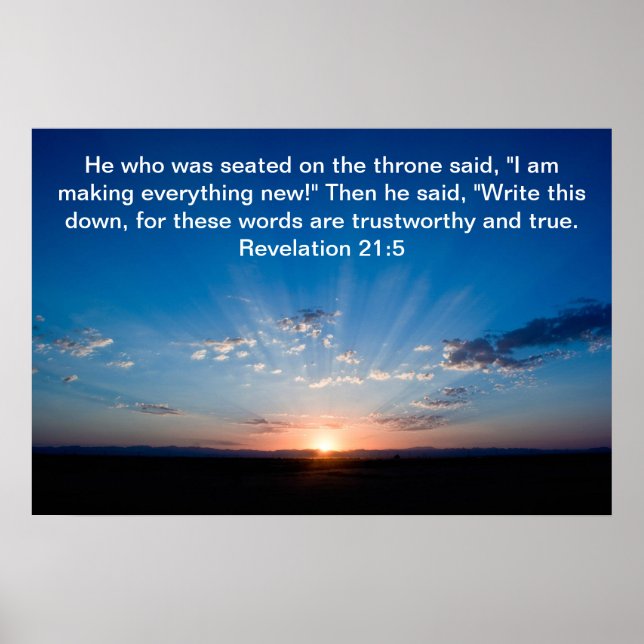 Sunrise Bible verse Apocalypse 21:5 Poster (Devant)