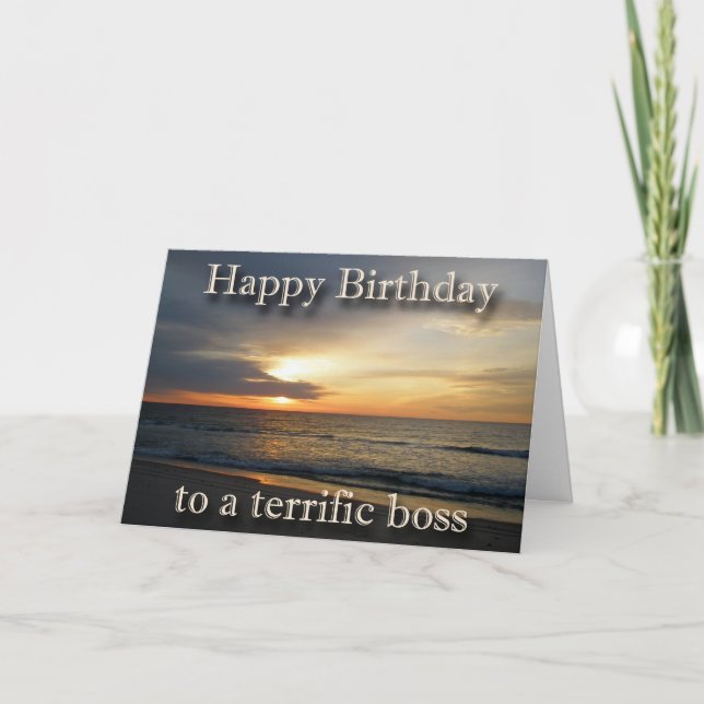 Sunrise Birthday Boss Greeting Card (Front)