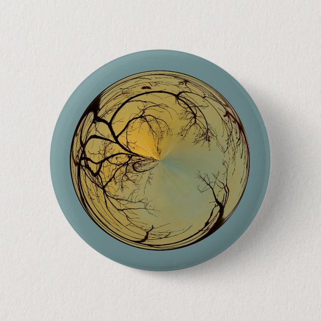 sunrise bubble with tree 2 inch round button (Front)
