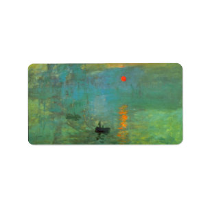 Sunrise by Claude Monet Label