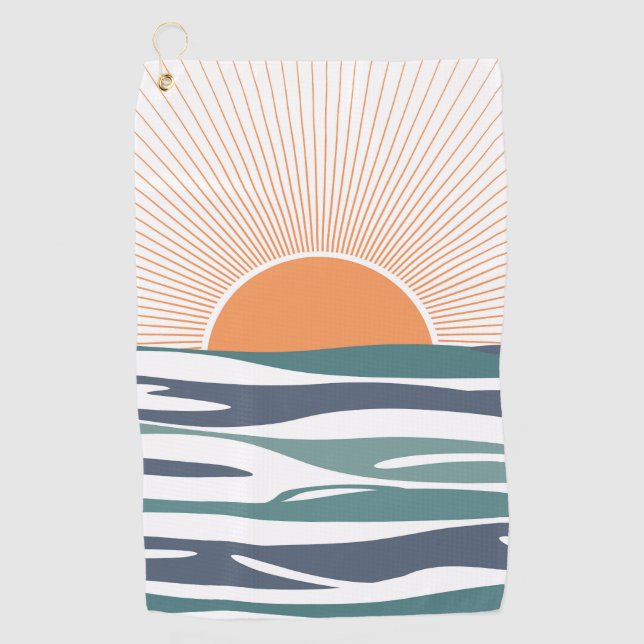 Sunrise by the sea golf towel (Front)