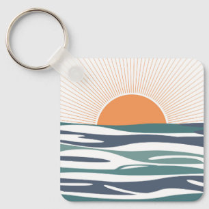 Sunrise by the sea keychain