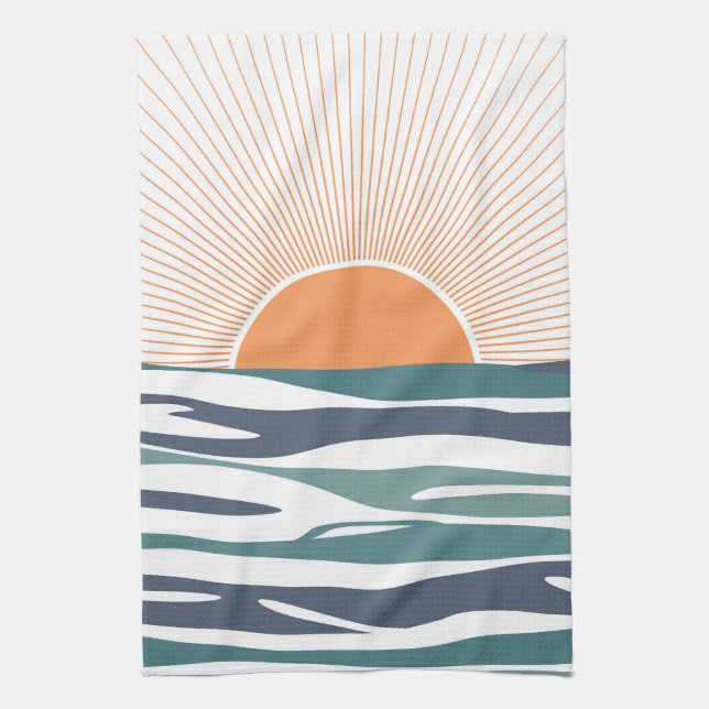Sunrise by the sea kitchen towel (Vertical)
