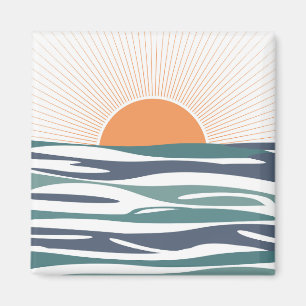 Sunrise by the sea magnet