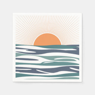 Sunrise by the sea napkin