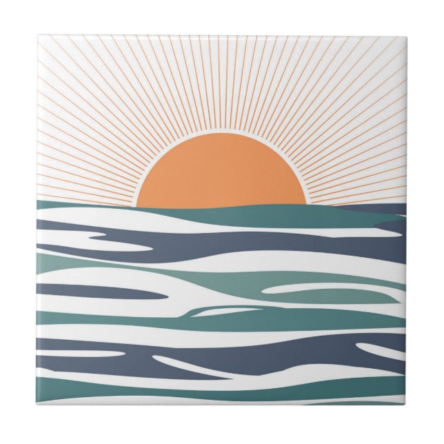 Sunrise by the sea tile (Front)