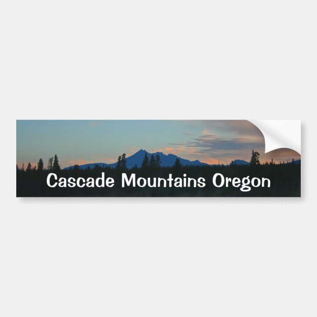 Sunrise Cascade Mountains Oregon Bumper Sticker (Front)