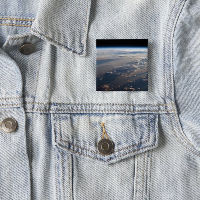 Sunrise Casts Long Shadows Over Philippine Sea 2 Inch Square Button (In Situ)