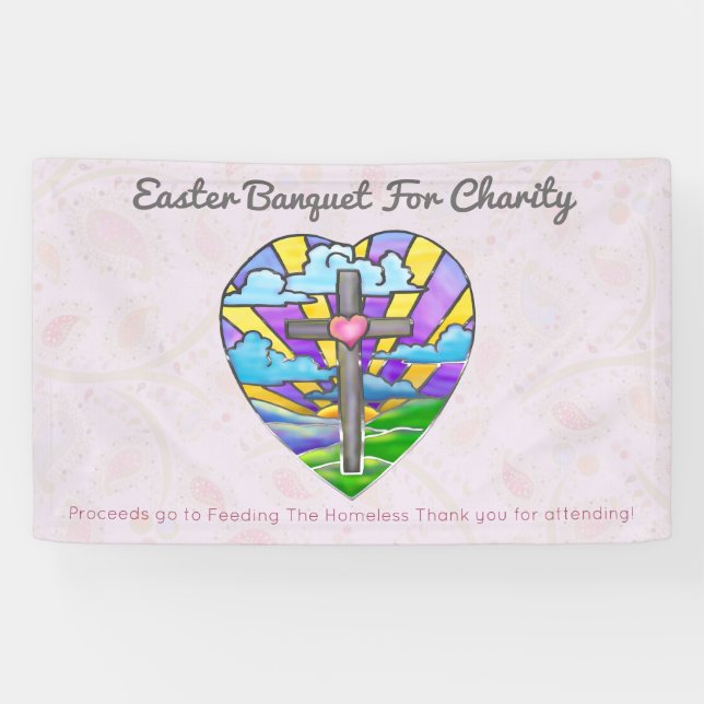 Sunrise Catholic Folk Art Easter EVENT Banner (Horizontal)