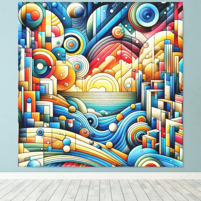 Sunrise City  Canvas Print (Insitu(Wood Floor))