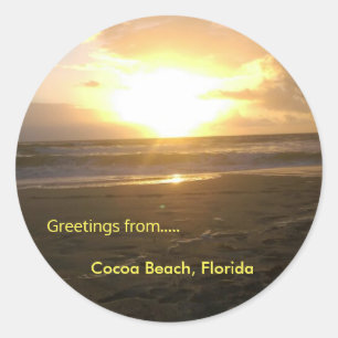 Sunrise  Classic Round Sticker, Glossy Sticker