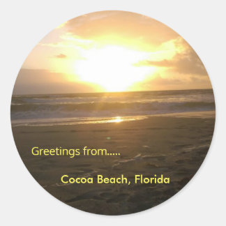 Sunrise Classic Round Sticker, Glossy Sticker
