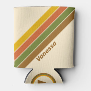 Sunrise Clover Stripes with Name Can Cooler