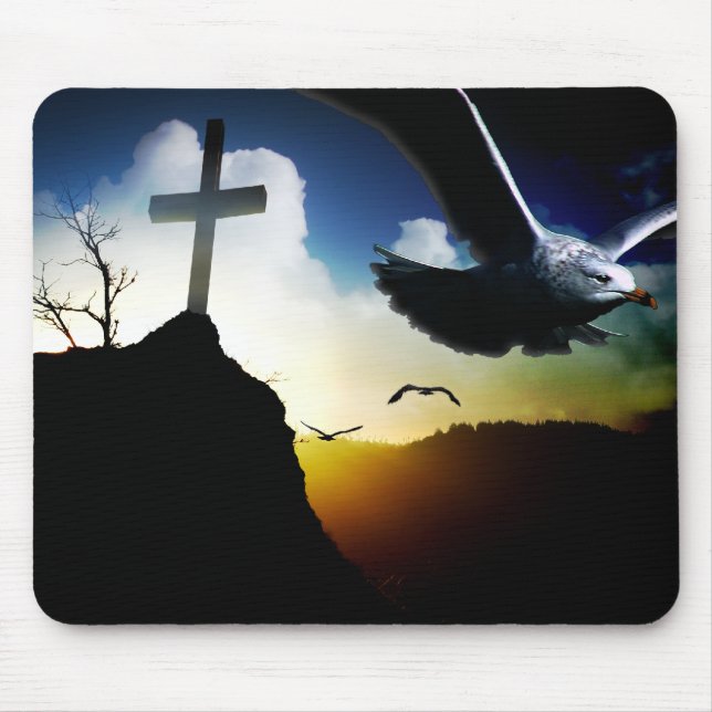 Sunrise Cross Mouse Pad (Front)
