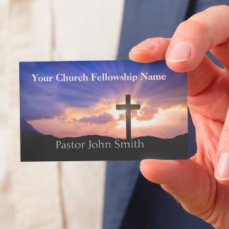 Sunrise Cross Purple Church Cartes de visite