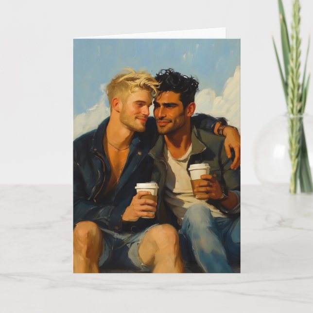 Sunrise Curb Coffee Embrace Card (Front)
