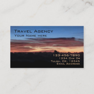 Sunrise customizable travel agency business cards