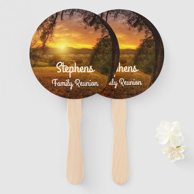 Sunrise Family Reunion Hand Fan (Front and Back)