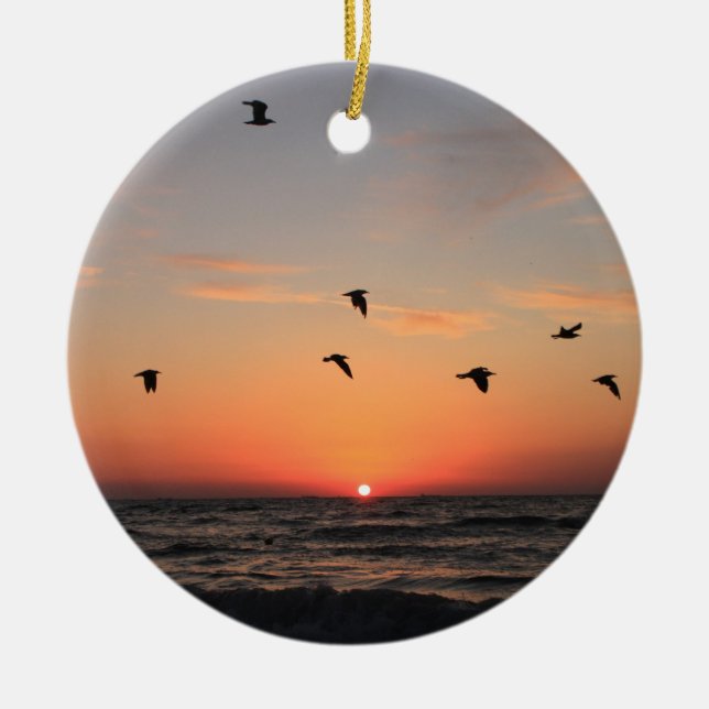 Sunrise Flight Ceramic Ornament (Front)