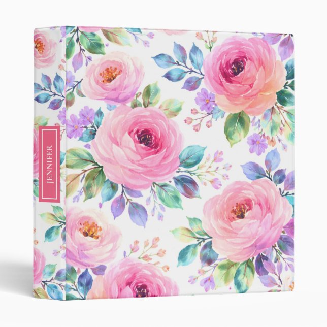 Sunrise Floral Boho Custom Name Design             Binder (Front/Spine)