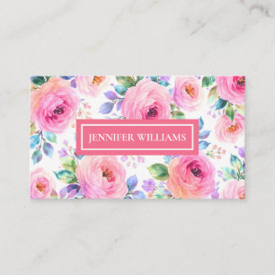 Sunrise Floral Boho Custom Name Design Business Card