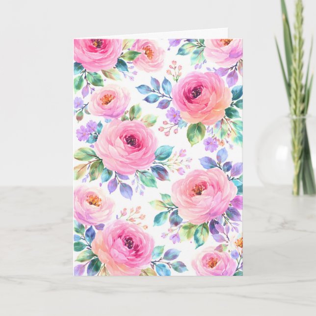 Sunrise Floral Boho Custom Name Design             Card (Front)