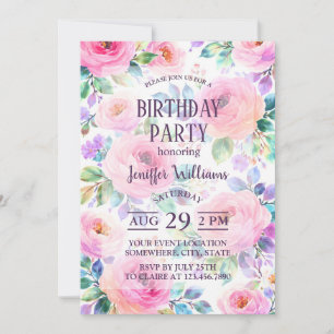 Sunrise Floral Boho Custom Name Design Invitation