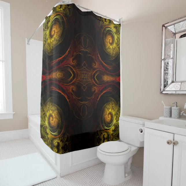 Sunrise Floral Red Abstract Art (In Situ)